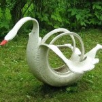 DIY Tire Swan Planter Garden Decoration Idea