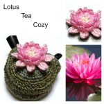 Crochet lotues tea cozy with free pattern