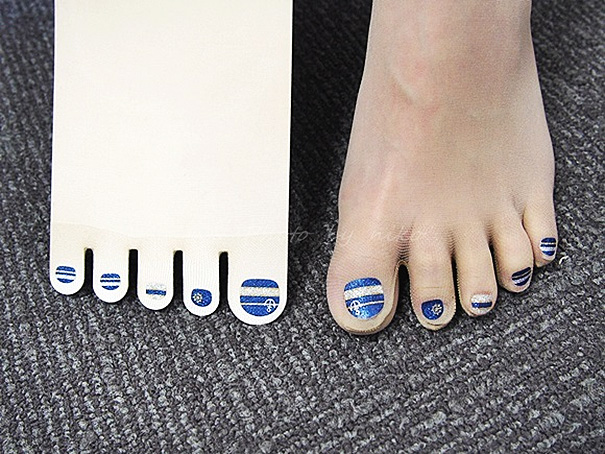 Cool Stockings Come with Pre-painted Toe Polish