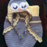 Crochet 3 Button Baby Owl Cocoon & Hat with free pattern