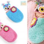 Crochet Chunky Flower Owl Hat and Cocoon with pattern