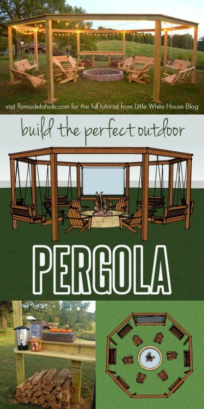 Diy Amazing Pergola And Fire Pit With Swings