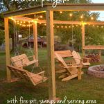 DIY Amazing Pergola and Fire Pit with Swings1