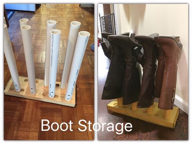 DIY Boot Storage out of PVC Pipe