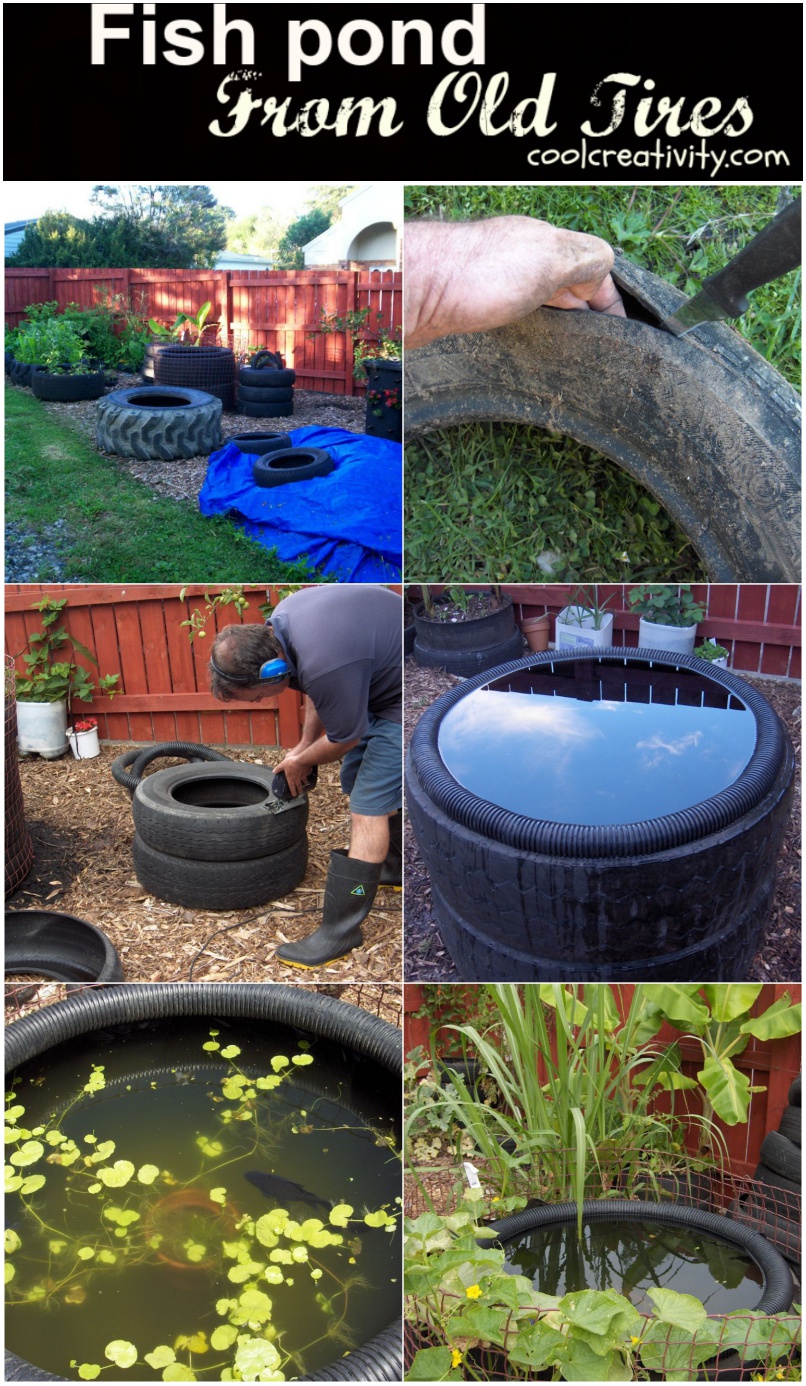 DIY Decorative Fish Pond From Old Car Tires