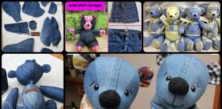 Teddy Bears Using Old Jeans