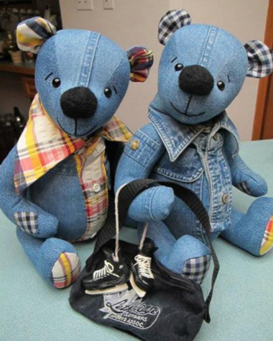 DIY Denim Teddy Bears --Jean Upcycle Idea 