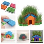 DIY Mini Grass Houses with Sponge for Kids