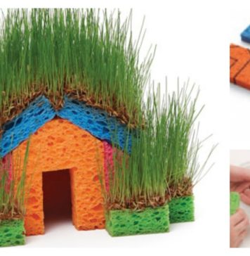DIY Mini Grass Houses with Sponge for KidsDIY Mini Grass Houses with Sponge for Kids