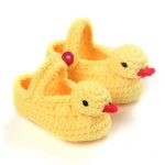 Hand Knitting Yellow Duck baby shoes