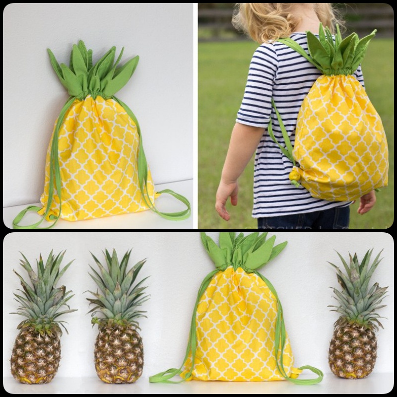 How to Make Pineapple Drawstring Backpack
