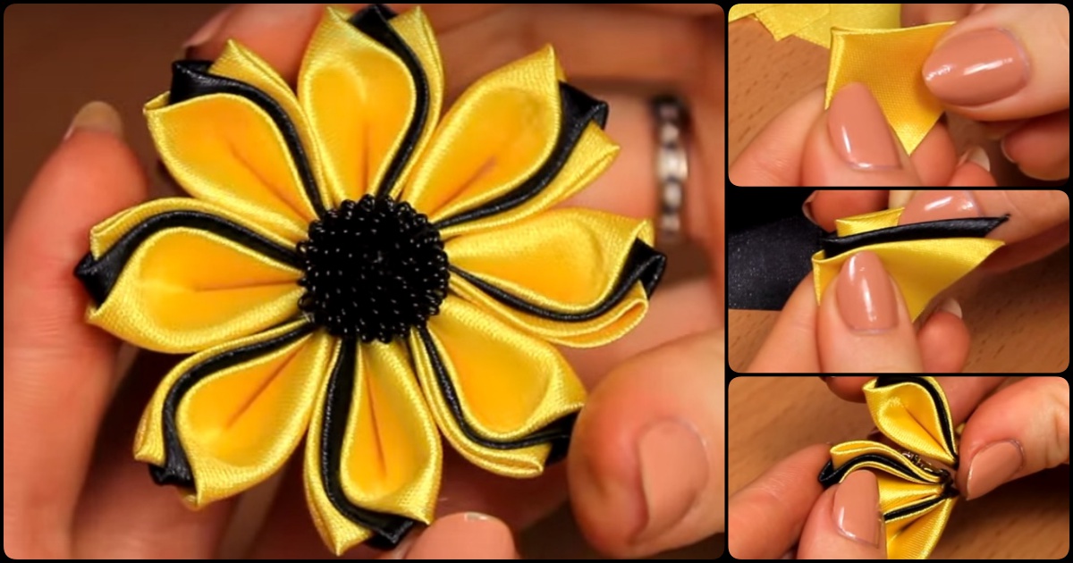 How to Make Simple Fabric Kanzashi Flowers
