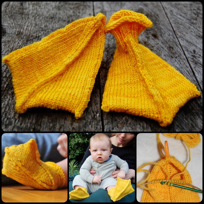 Knit Duck Feet Baby Socks with Free Pattern