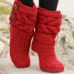 Knitting Little Red Riding Slippers With Pattern