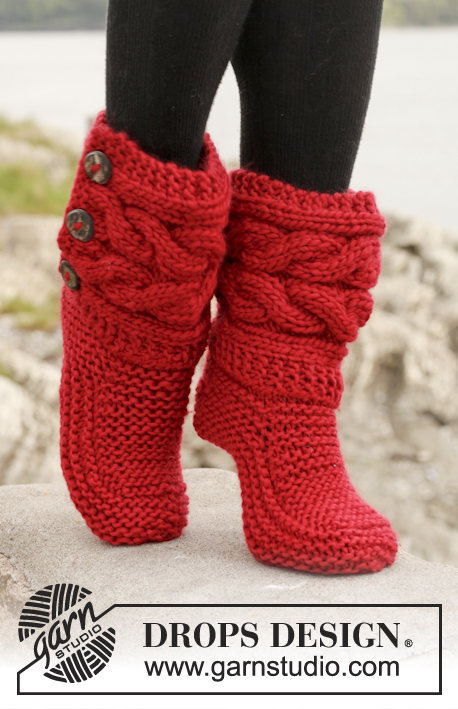 Knitting Little Red Riding Slippers With Free Pattern