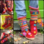 Knitting  Macarons Slipper Boots with Free Pattern