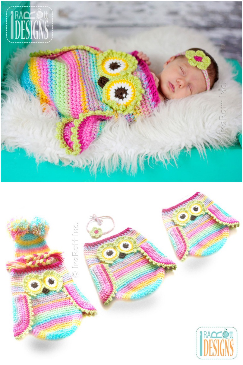 Crochet Cute Baby Owl Cocoon