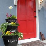 Stacked-planters-welcoming-doorway