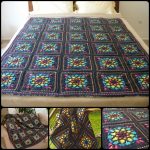 Stained Glass Window Crochet Squares Blanket with Free Pattern