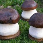 Tree Stump Decorative Mushrooms