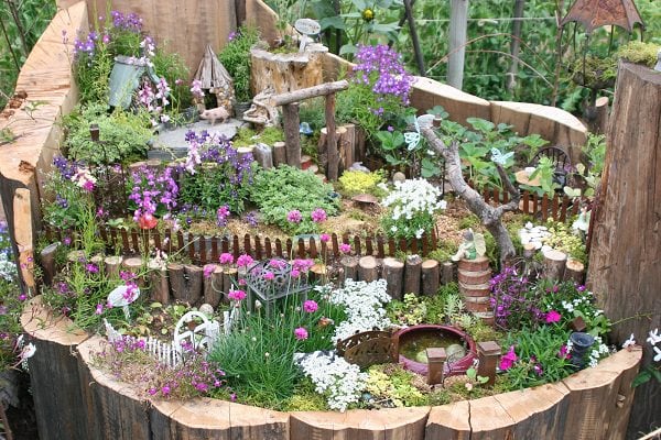 Tree Stump Fairy Garden