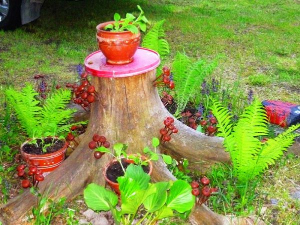 Tree Stump Pot Stand 