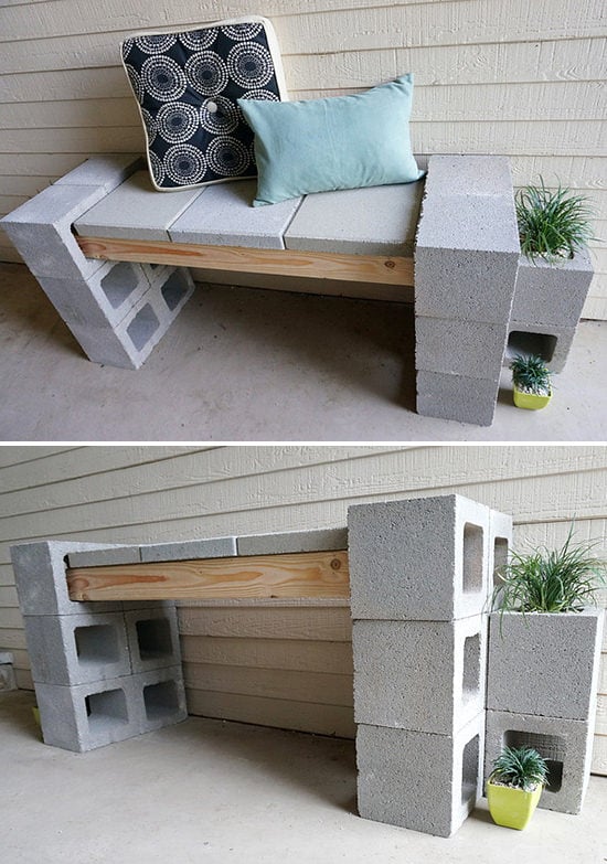 diy cinder block bench home design, garden