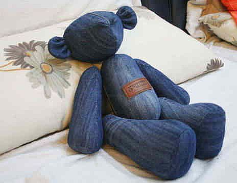 DIY Denim Teddy Bears --Jean Upcycle Idea