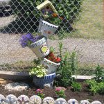 mosaic Tipsy Pots with Bird House