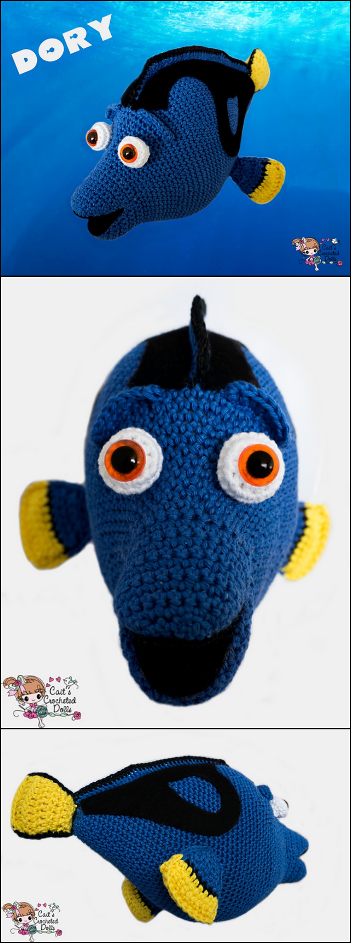 Crochet Dory fish from Finding Nemo pattern