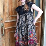 Crochet and Fabric Dress with Free Pattern