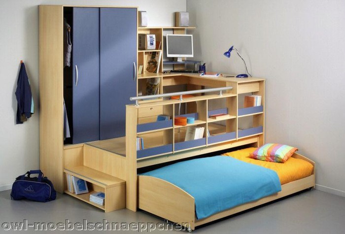 Build a Platform and Use It as an Activity Area and Tuck in Trundle Beds Underneath It to be Rolled Away When not Needed