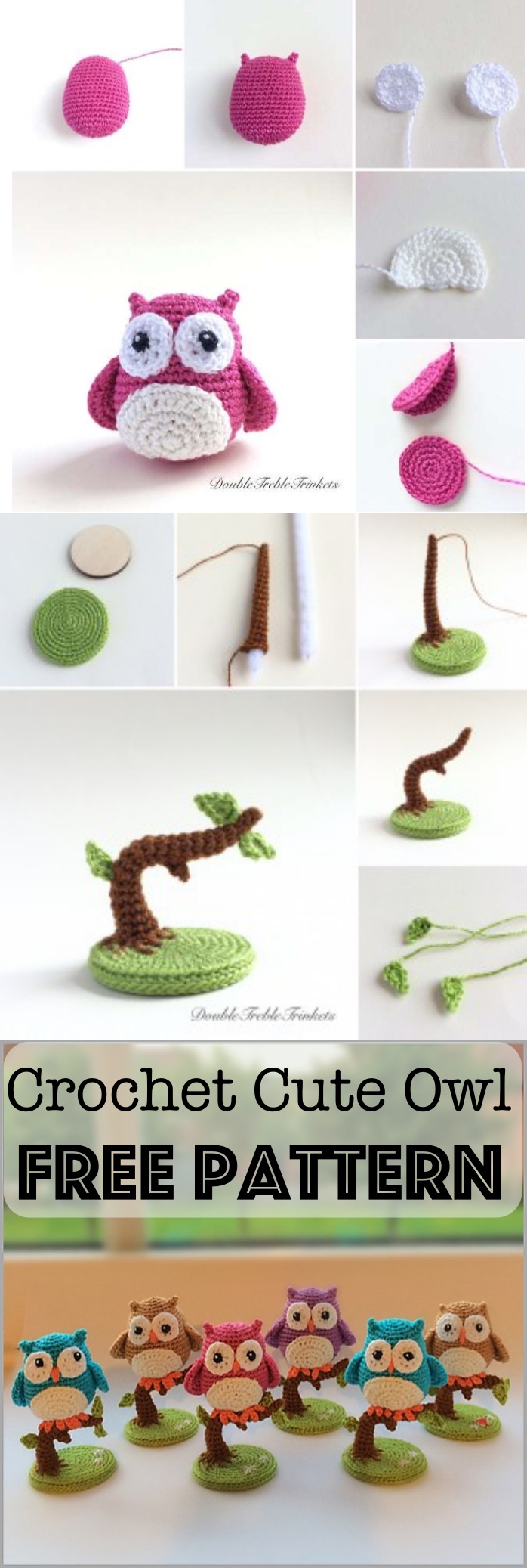 Crochet Cute Little Owls with Free Pattern
