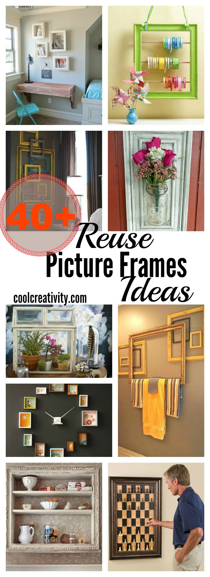 40+ Creative Reuse Old Picture Frames Into Home Decor Ideas 