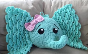 Crochet Elephant Pillow