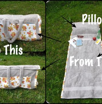 Make Beach Towel Bag With Pillow