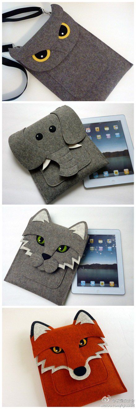 Cool Wool Felt Animal iPad Case, MacBook and Kindle Sleeves