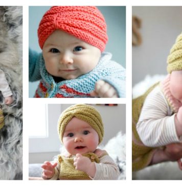 Knit Baby Turban Hat with Free Pattern