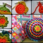 Crochet Blooming Flower Cushion m