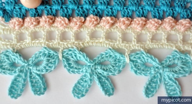Crochet Bow Edging with Free Pattern