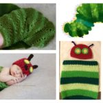 Crochet Hungry Caterpillar Cocoon and Hat Set with Free Pattern