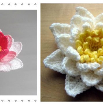 Crochet Pretty Water Lily with Free Pattern (Video)