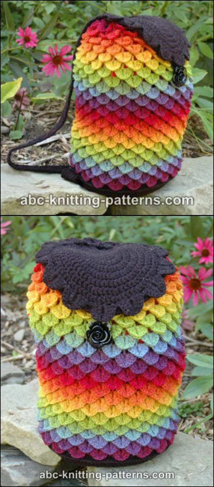 Crochet Rainbow Dragon Backpack with Free Pattern