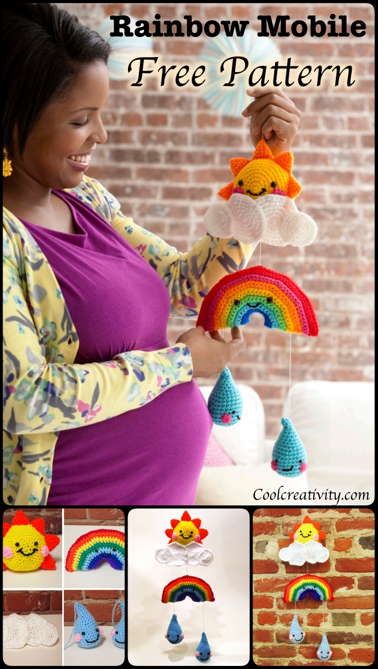 Crochet Rainbow Mobile with Free Pattern