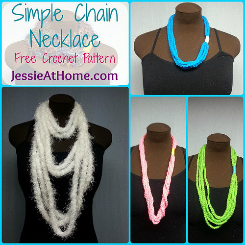 Crochet Simple Chain Stitch Necklace with Free Pattern