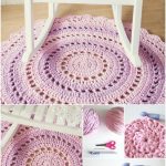 Crochet T-shirt Yarn Rug with Free Pattern and Tutorial