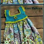 Crochet and Fabric Dress with Free Pattern