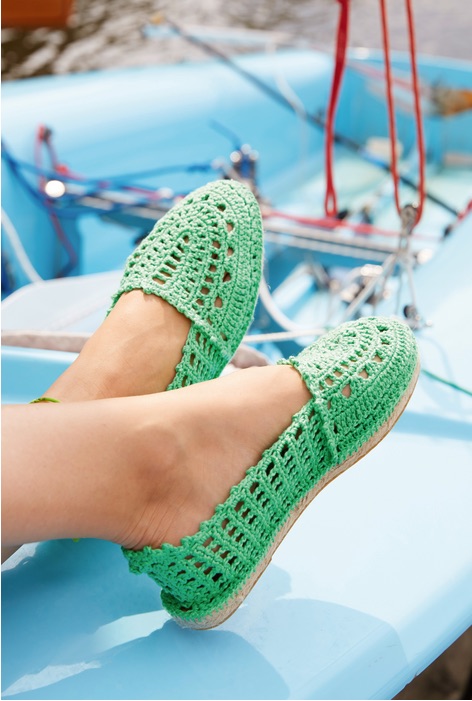 Crocheted Espadrilles Slippers Free Pattern for summer and Beach Shoes