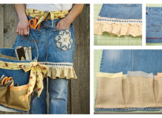 DIY Denim Apron and Basket From Old Jeans
