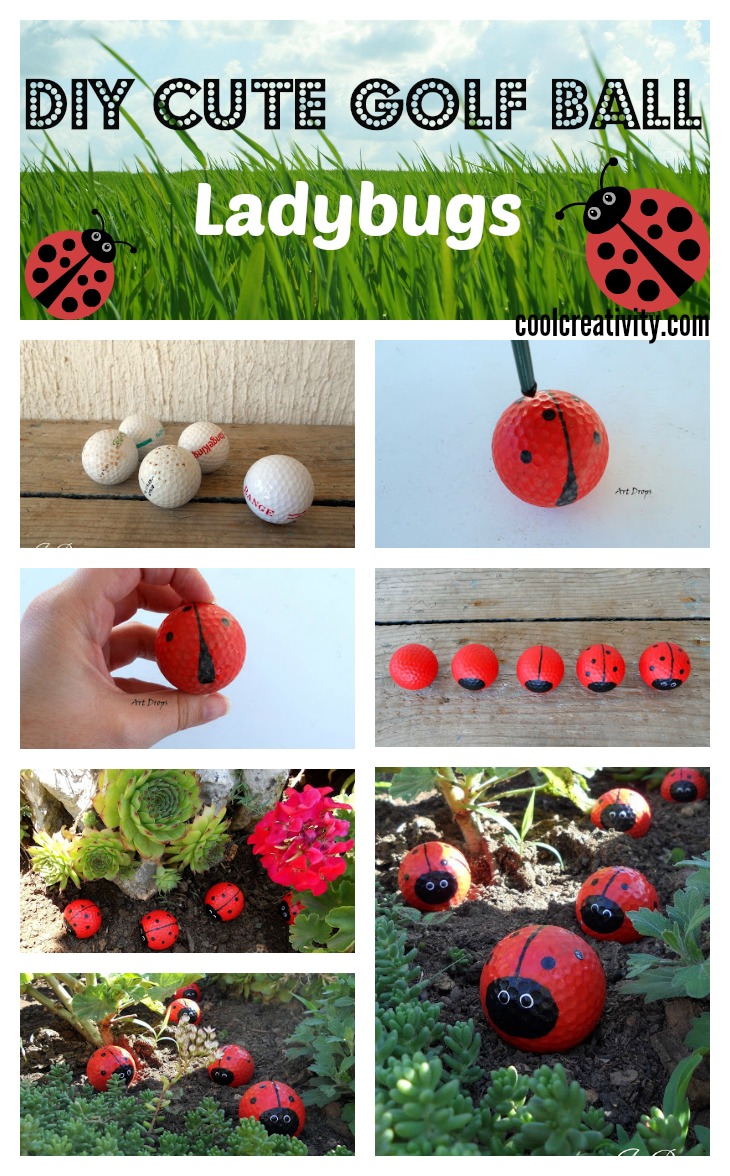 DIY Cute Golf Ball Ladybugs 